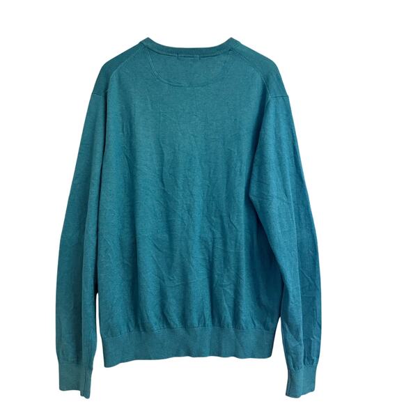 Johnston & Murphy Men’s XL Silk Angora Nylon Blend V-Neck Sweater Teal NWT - Picture 5 of 10